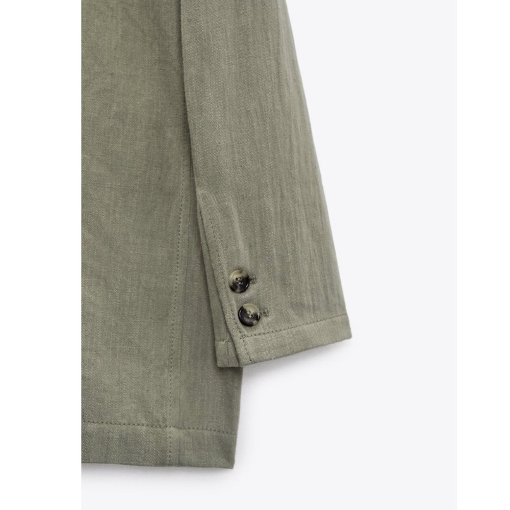 Zara Linen Blend straight cut blazer/ L- no tags - Picture 6 of 9